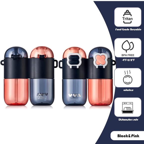 Tritan Leak Proof Kids👧🏻👦🏻Bottles w Spout Lid & Safety Lock🔓Travel🧳 - Picture 5 of 10